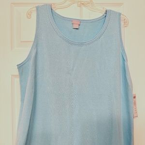 Chico's Summer Romance Sweater Tank Light Aqua